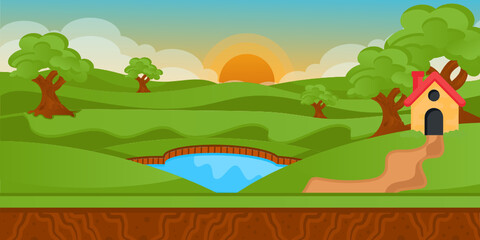 Obraz premium A night background flat illustration, premium download