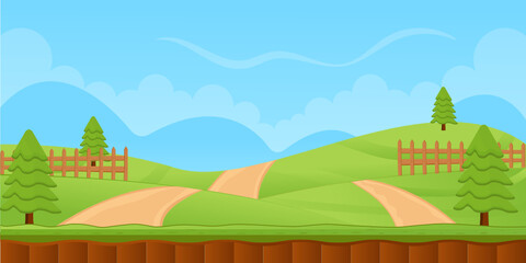 Obraz premium A nature landscape background flat illustration