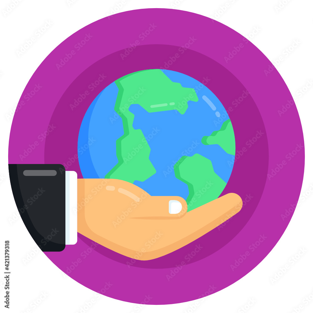 Canvas Prints table globe flat icon, editable vector