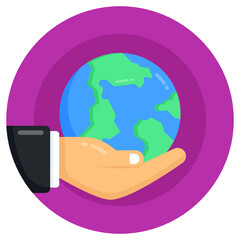 
Table globe flat icon, editable vector 

