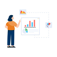 
Environmental data analysis illustration in flat design

