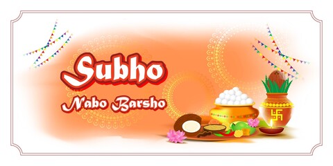 vector illustration of Pohela Boishakh means Bengali New Year ,also known a Subho Nabo Barso.