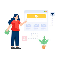 
Web development in flat illustration editable vector design 

