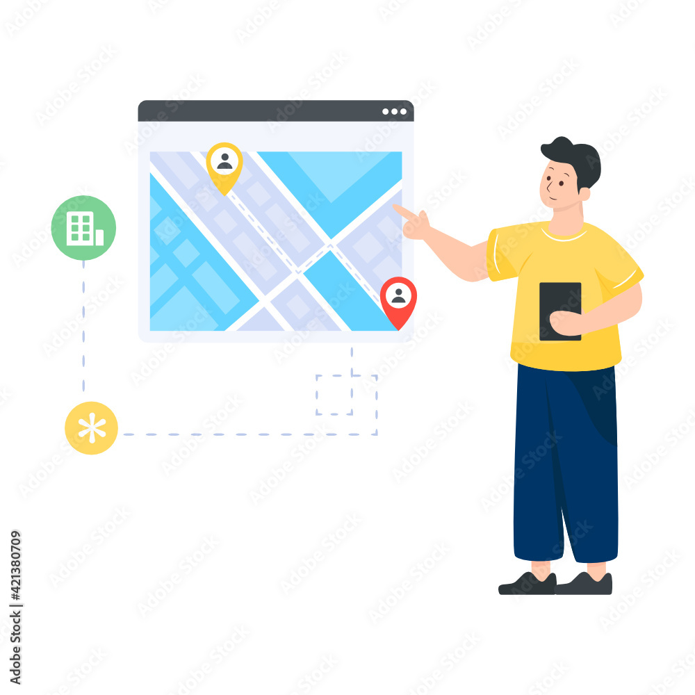 Wall mural web browser in flat illustration editable vector design