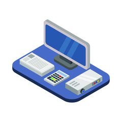 Isometric office desk