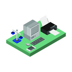 Isometric office desk