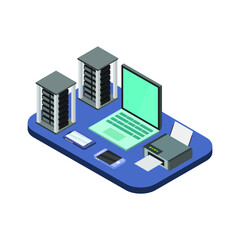 Isometric office desk