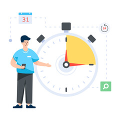 
Time management flat illustration vector, 

