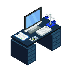 Isometric office desk