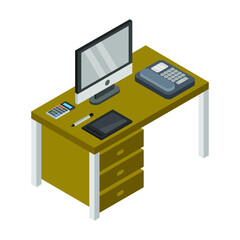 Isometric office desk
