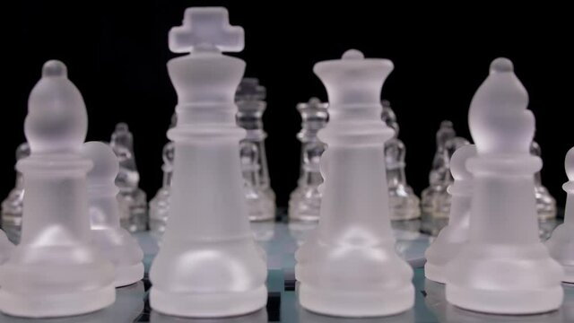 glass chess board game 4k