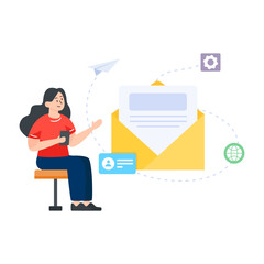 
An illustration design of email service 

