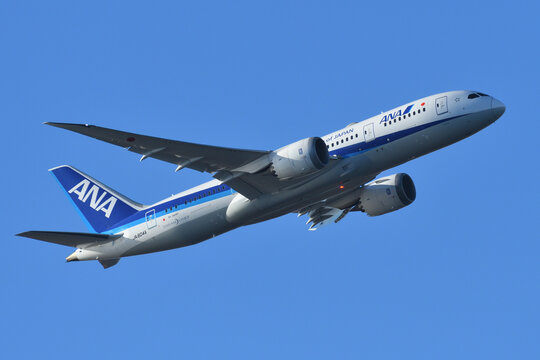 Tokyo, Japan - December 26, 2020:All Nippon Airways (ANA) Boeing B787-8 Dreamliner (JA804A) passenger plane.