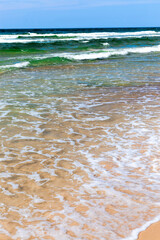 waves running with foam