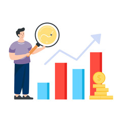  A marketing investment flat illustration, download now.