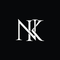 Letter NK luxury logo design vector