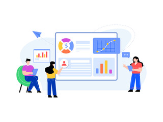 
A flat illustration of web ad in modern style 

