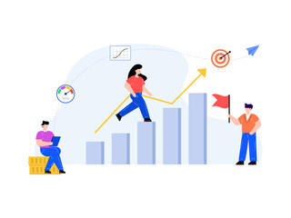 
Leadership building flat illustration 

