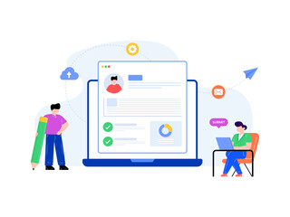 
A business data protection flat editable illustration 

