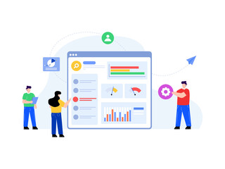 
Digital marketing in flat illustration design 

