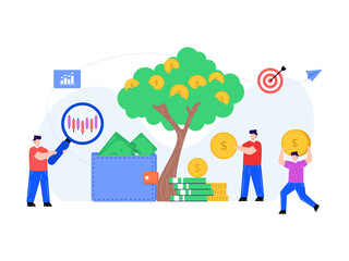 
Investment money flat editable trendy vector 

