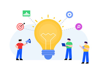 
A creative process, flat editable illustration download

