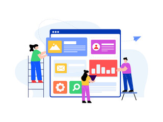 
Digital marketing in flat illustration design 

