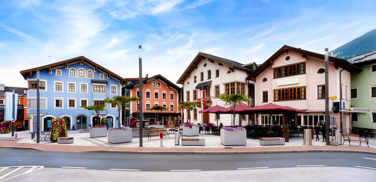 Cityscape of Mittersill with Town hall, Austria, Europe
