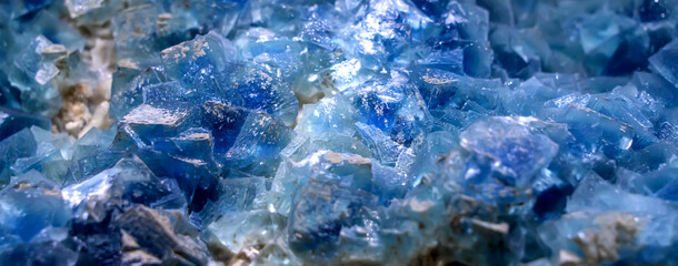 Blue aqua crystal rock texture background - obrazy, fototapety, plakaty