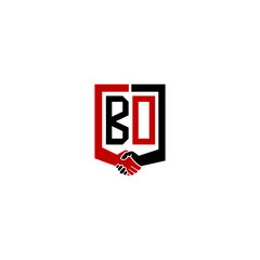 bo logo hand deal  design vector icon