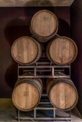 Argentina, wooden wine barrels