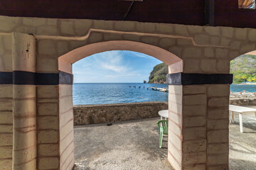 Saint Vincent ant the Grenadines, Wallilabou bay, boats