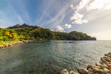Saint Vincent ant the Grenadines, Wallilabou bay, boats