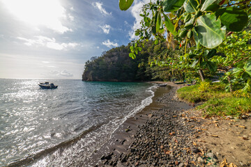 Saint Vincent ant the Grenadines, Wallilabou bay, boats