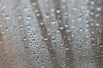 water drops on a metal surface