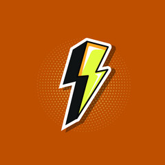 illustration pop art lightning symbol