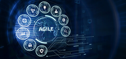 Fototapeta premium Business, Technology, Internet and network concept. Agile Software Development.