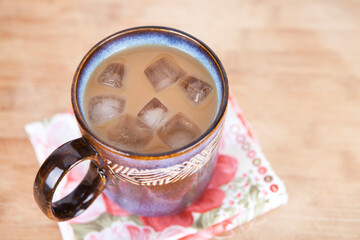 A cup of iced coffee