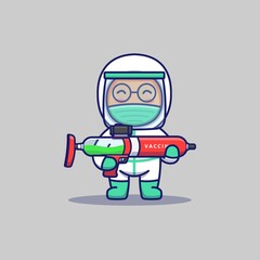 Cute doctor carrying weapon