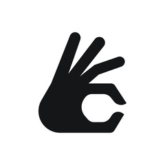 Okay Hand icon design isolated on white background. 