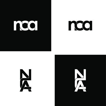 nca letter original monogram logo design set