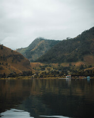 Beautiful landscape shot of mountain and lake