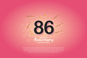 86th anniversary background with 3D number illustration