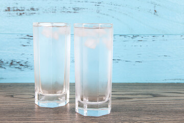 Two glasses of ice water