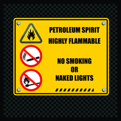 No Smoking or naked lights, Label