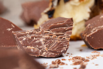 edible bitter chocolate made from cocoa