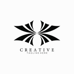Luxury black wings logo template