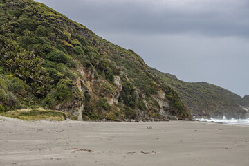 Cliffs at Fossil Point, at the base of Farewell Spit, New Zealand