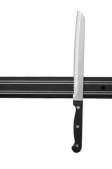 Magnetic holder with knife on white background