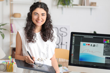 Graphic designer working in office